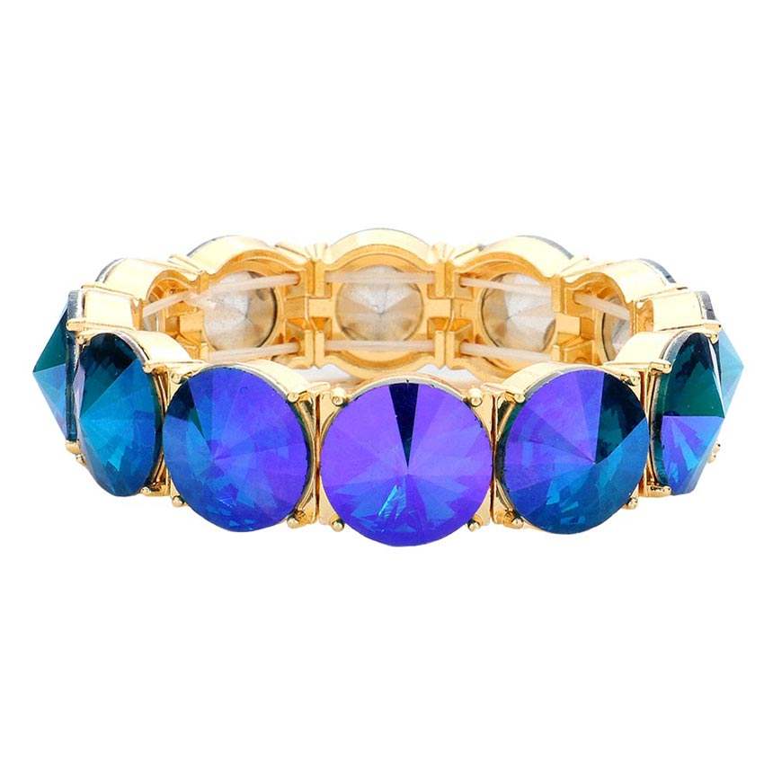 Round Stone Stretch Evening Bracelet - Madeline Love - Flyclothing LLC