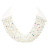 Chunky Acrylic Beaded Multi Layered Faux Leather Necklace - Madeline Love - Flyclothing LLC