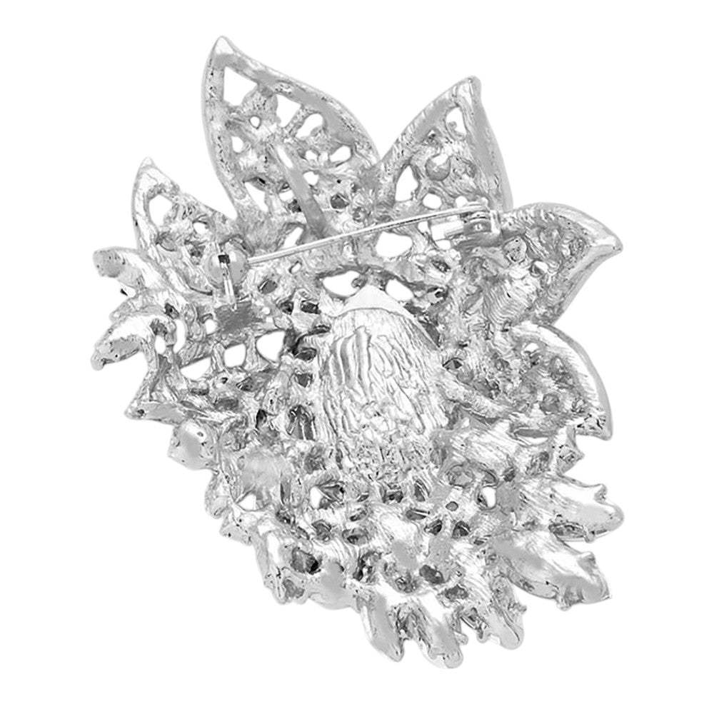 Crystal Rhinestone Petal Brooch Pendant - Madeline Love - Flyclothing LLC