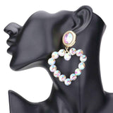 Bubble Stone Cluster Open Heart Dangle Earrings - Madeline Love - Flyclothing LLC