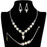 3PCS Rhinestone Bubble Necklace Jewelry Set - Madeline Love - Flyclothing LLC