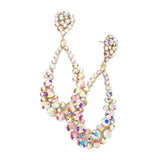 Crystal Bubble Cluster Teardrop Evening Earrings - Madeline Love - Flyclothing LLC