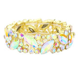Crystal Glass Marquise Evening Stretch Bracelet - Madeline Love - Flyclothing LLC