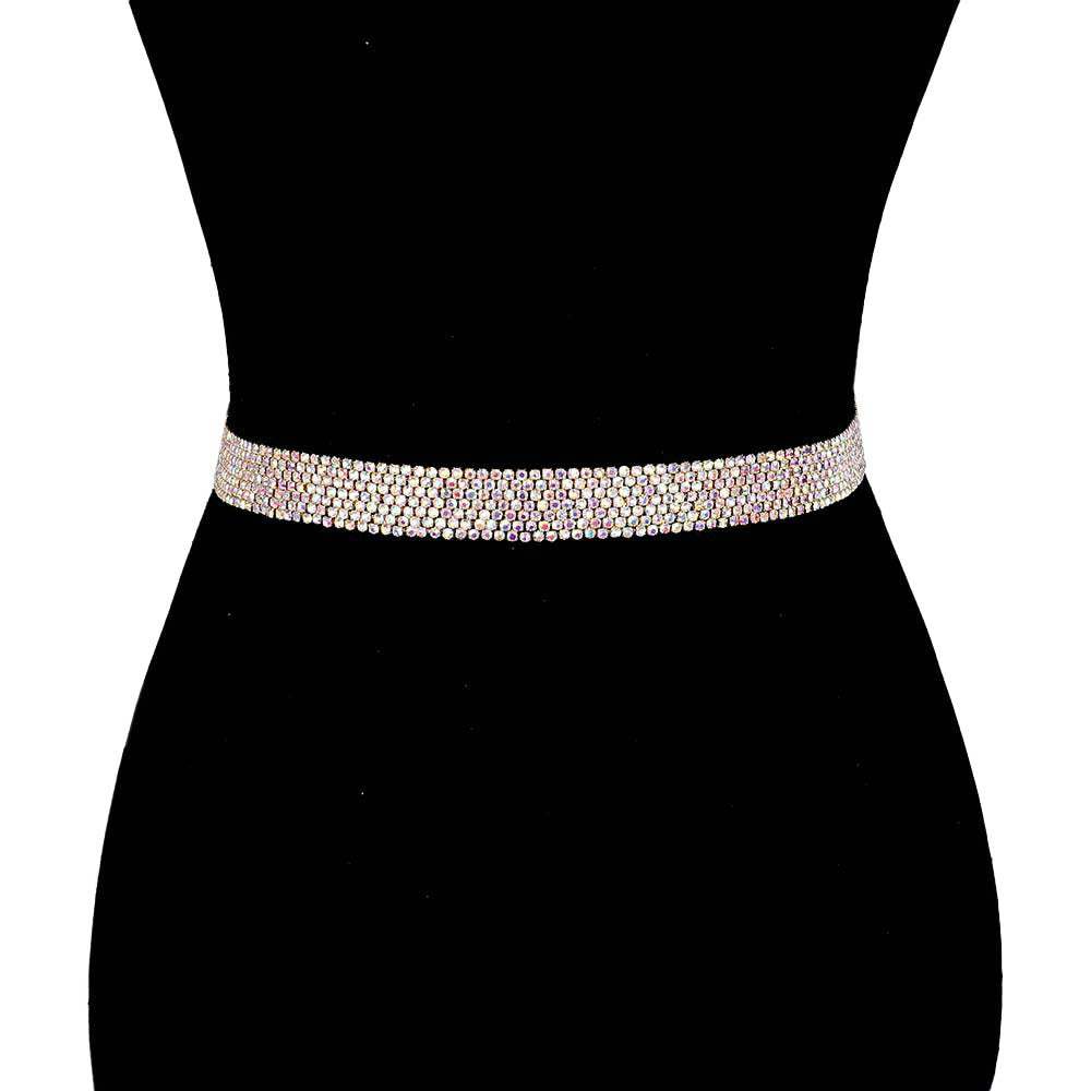 Crystal Rhinestone Sash Ribbon Bridal Wedding Belt Headband - Madeline Love - Flyclothing LLC
