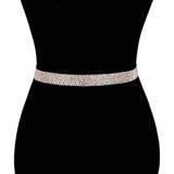Crystal Rhinestone Sash Ribbon Bridal Wedding Belt Headband - Madeline Love - Flyclothing LLC