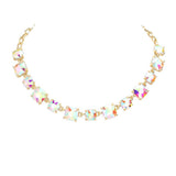 Cushion Square Stone Link Evening Necklace - Madeline Love - Flyclothing LLC