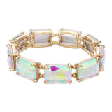 Emerald Cut Stone Stretch Evening Bracelet - Madeline Love - Flyclothing LLC