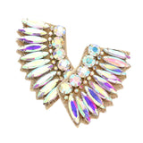 Felt Back Multi Stone Embellished Wing Earrings - Madeline Love - Flyclothing LLC