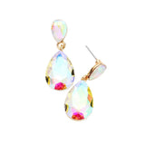Glass Crystal Teardrop Dangle Earrings - Madeline Love - Flyclothing LLC