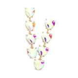 Heart Stone Link Dangle Evening Earrings - Madeline Love - Flyclothing LLC