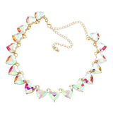 Heart Stone Link Evening Necklace Jewelry Set - Madeline Love - Flyclothing LLC