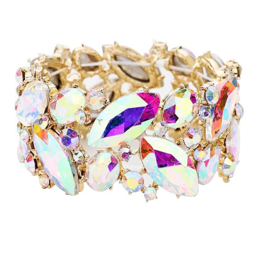 Marquise Crystal Stretch Evening Bracelet - Madeline Love - Flyclothing LLC