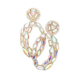 Marquise Round Rectangular Stone Cluster Evening Earrings - Madeline Love - Flyclothing LLC