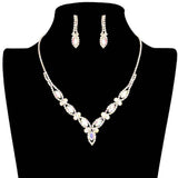 Marquise Stone Accented Rhinestone Necklace - Madeline Love - Flyclothing LLC