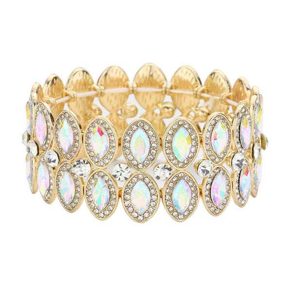 Marquise Stone Accented Stretch Evening Bracelet - Madeline Love - Flyclothing LLC