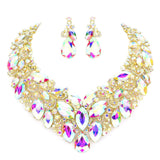 Marquise Stone Cluster Accented Evening Necklace - Madeline Love - Flyclothing LLC