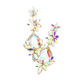 Marquise Stone Teardrop Floral Dangle Evening Earrings - Madeline Love - Flyclothing LLC