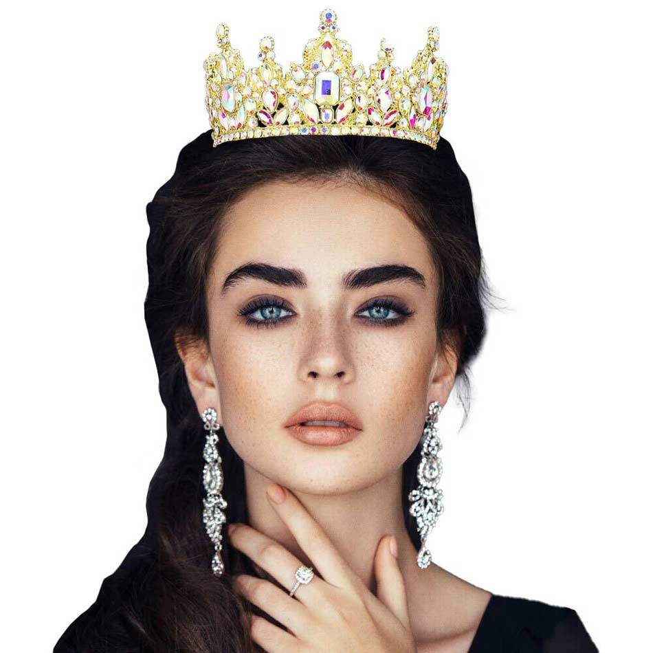 Multi Stone Cluster Crown Tiara - Madeline Love - Flyclothing LLC