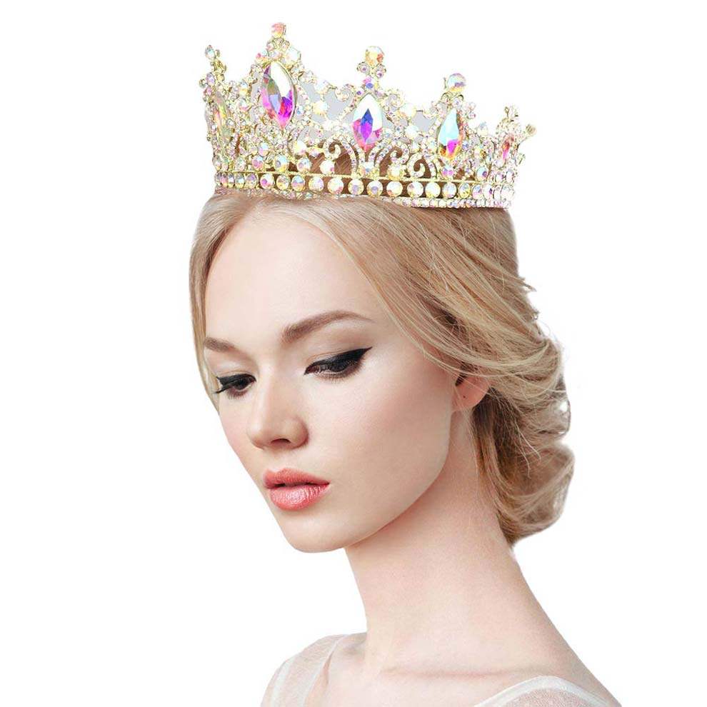 Oval Crystal Accented Pageant Crown Tiara - Madeline Love - Flyclothing LLC