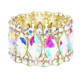 Round Marquise Stone Cluster Stretch Evening Bracelet - Madeline Love - Flyclothing LLC