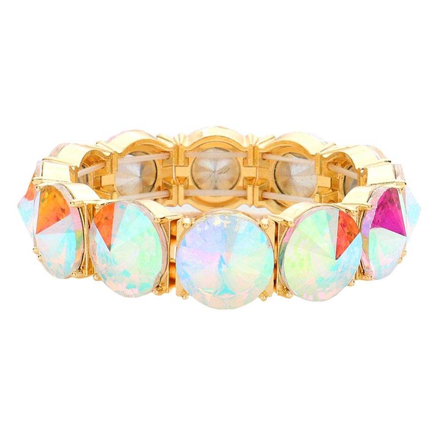 Round Stone Stretch Evening Bracelet - Madeline Love - Flyclothing LLC