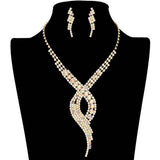Swirl Rhinestone Pave Necklace - Madeline Love - Flyclothing LLC