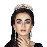 Teardrop Accented Marquise Stone Cluster Princess Tiara - Madeline Love - Flyclothing LLC