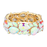 Teardrop Cluster Marquise Stone Stretch Evening Bracelet - Madeline Love - Flyclothing LLC