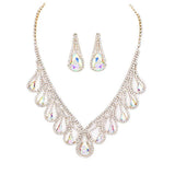 Teardrop Crystal Rhinestone Collar Necklace - Madeline Love - Flyclothing LLC