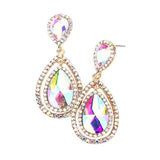Teardrop Crystal Rhinestone Dangle Evening Earrings - Madeline Love - Flyclothing LLC