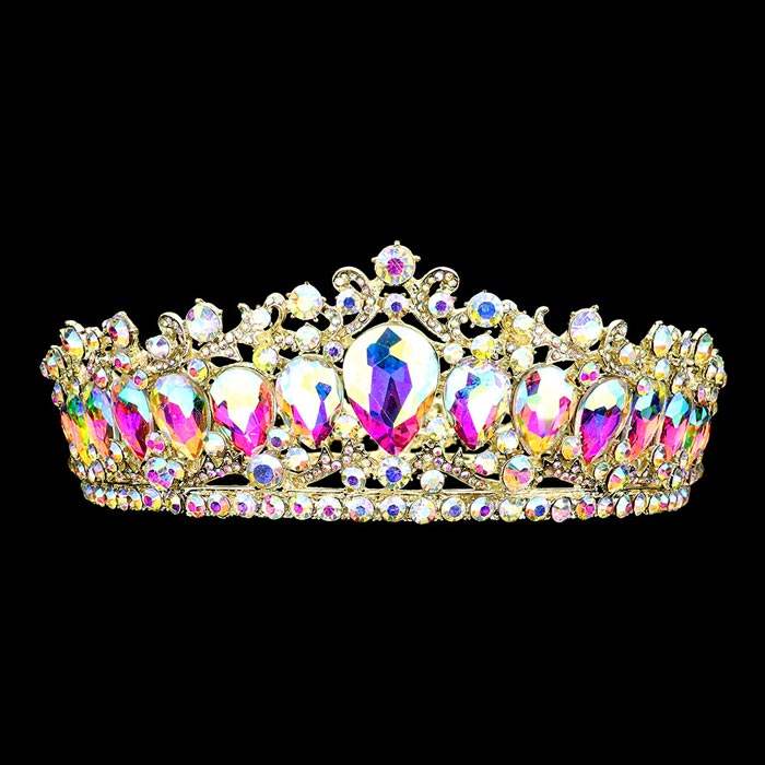 Teardrop Stone Accented Crown Tiara - Madeline Love - Flyclothing LLC