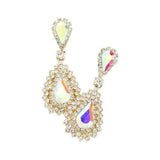 Teardrop Stone Dangle Evening Earrings - Madeline Love - Flyclothing LLC