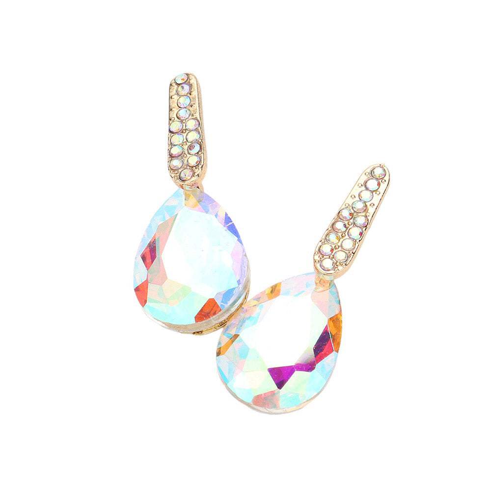 Teardrop Stone Evening Earrings - Madeline Love - Flyclothing LLC