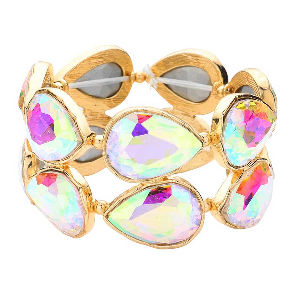 Teardrop Stone Stretch Evening Bracelet - Madeline Love - Flyclothing LLC