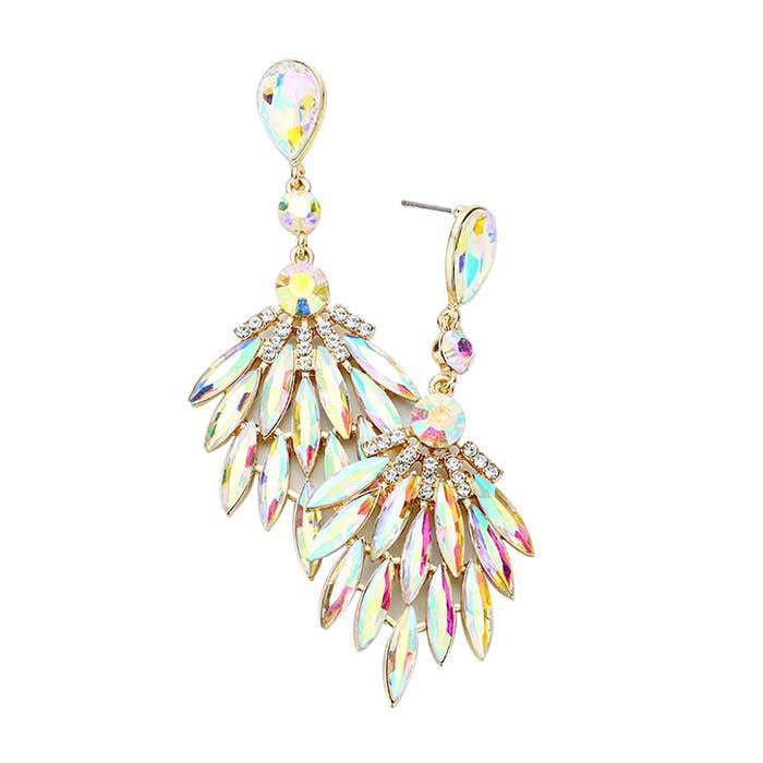 Trendy Marquise Stone Cluster Evening Earrings - Madeline Love - Flyclothing LLC