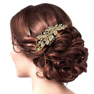 Trendy Rhinestone Sprout Hair Comb - Madeline Love - Flyclothing LLC