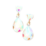 Triangle Round Teardrop Stone Link Dangle Evening Earrings - Madeline Love - Flyclothing LLC