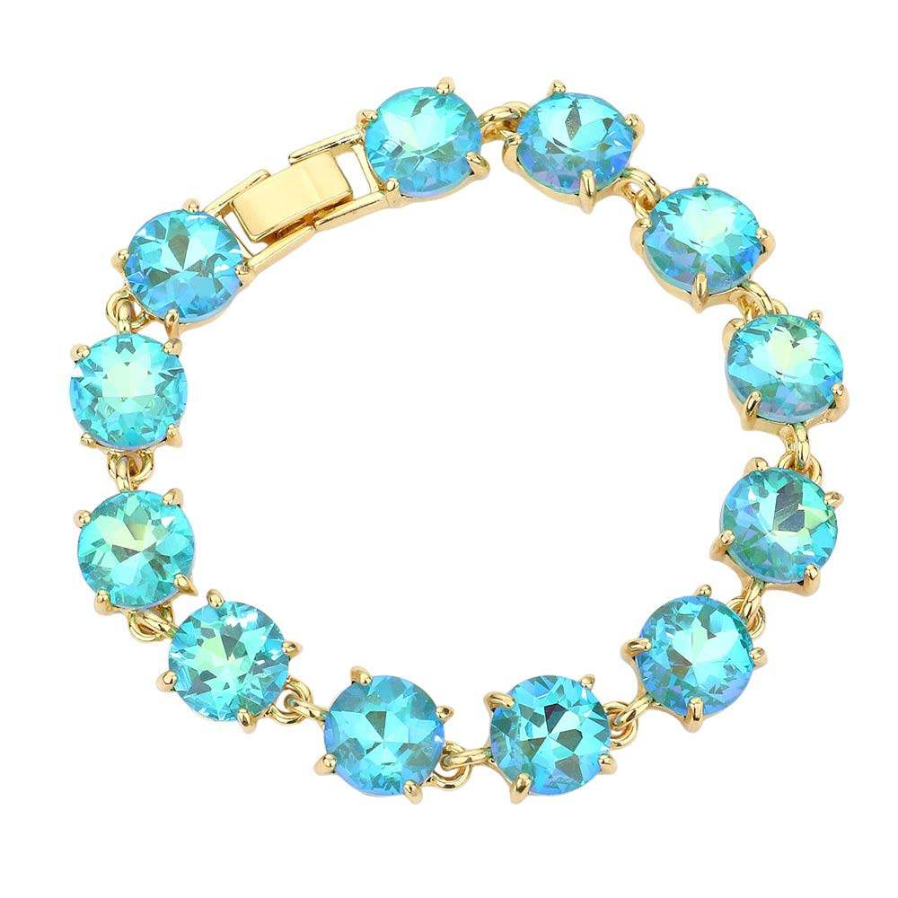 Round Stone Link Evening Bracelet - Madeline Love - Flyclothing LLC