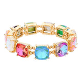 Cushion Square Stone Stretch Evening Bracelet - Madeline Love - Flyclothing LLC