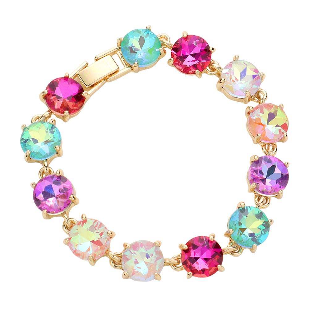 Round Stone Link Evening Bracelet - Madeline Love - Flyclothing LLC
