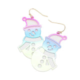 Snowman Metal Cutout Dangle Earrings - Madeline Love - Flyclothing LLC