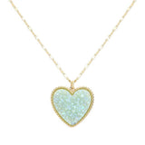 Druzy Heart Pendant Necklace - Madeline Love - Flyclothing LLC