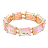 Emerald Cut Stone Stretch Evening Bracelet - Madeline Love - Flyclothing LLC
