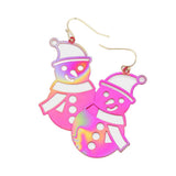 Snowman Metal Cutout Dangle Earrings - Madeline Love - Flyclothing LLC
