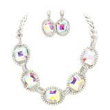 Pave Trim Glass Crystal Link Necklace - Madeline Love - Flyclothing LLC
