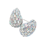 Baguette Stone Embellished Teardrop Earrings - Madeline Love - Flyclothing LLC