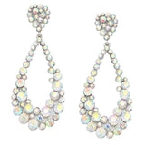 Crystal Bubble Cluster Teardrop Evening Earrings - Madeline Love - Flyclothing LLC