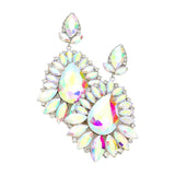 Teardrop Center Marquise Stone Cluster Evening Earrings - Madeline Love - Flyclothing LLC