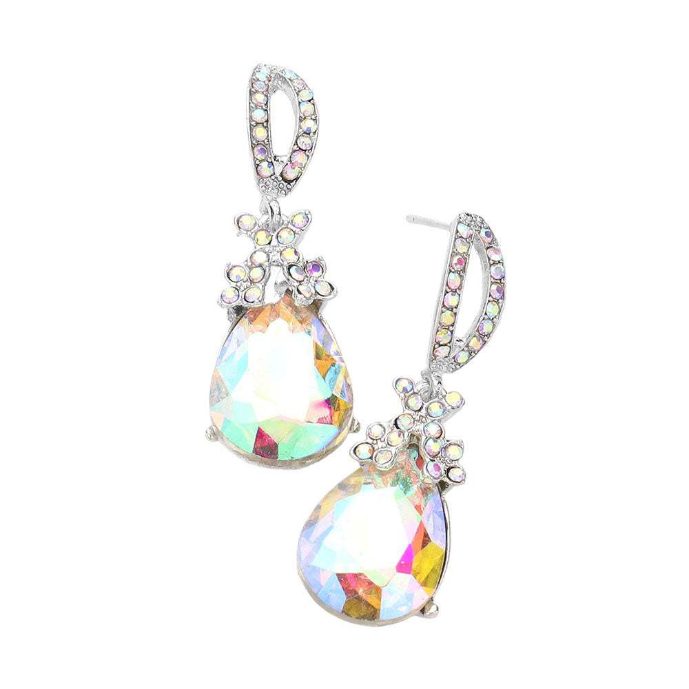 Teardrop Crystal Rhinestone Evening Earrings - Madeline Love - Flyclothing LLC