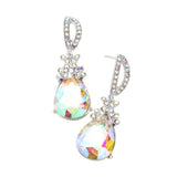 Teardrop Crystal Rhinestone Evening Earrings - Madeline Love - Flyclothing LLC